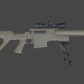 Advanced High Precision Beige Sniper Rifle Featuring Scope Bipod And Tactical Design 3d model