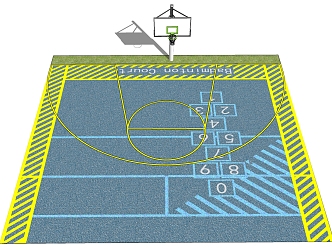 modern basketball court 3d model