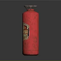 Red Fire Extinguisher With Fireproof Emblem For Emergency Safety Use