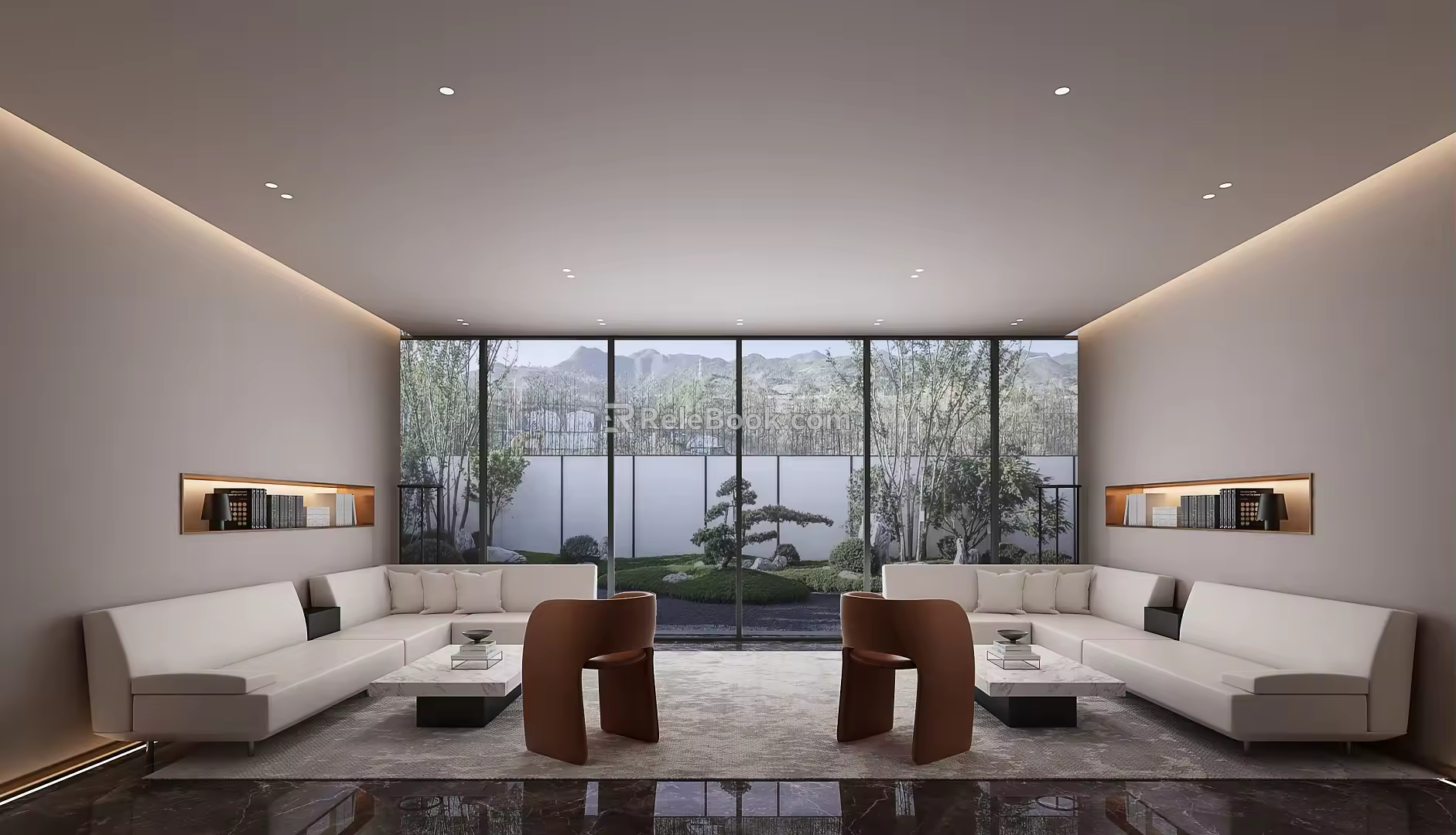 Modern Lounge Reception Room 3d model