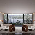 Modern Lounge Reception Room 3d model