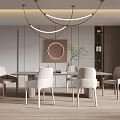 Modern Dining Table and Chair Combination Dining Table and Chair 3d model