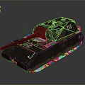 Rusty Vintage Military Tank with Number 210 Cross Marking on Tracks in Old Condition