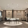 Jewelry Store Interior Design With Glass Display Cases And Elegant Lighting Showcase Area