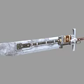 Mechanical Knife PBR Next Generation Steampunk Weapon Knife Sword Chopper Cold Weapon 3d model