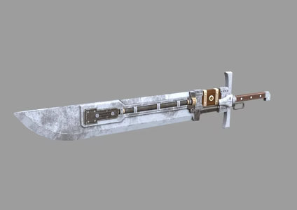 Mechanical Knife PBR Next Generation Steampunk Weapon Knife Sword Chopper Cold Weapon 3d model