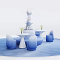Modern Wind Science and Technology Sense Kindergarten Science Room Exploration Room Space Table and Chair Combination 3d model