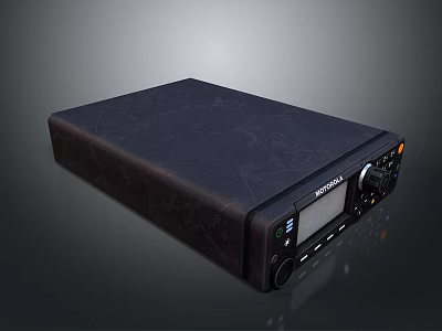 Motorola Black Computer Communication Device With Knob And Display Screen 3d model