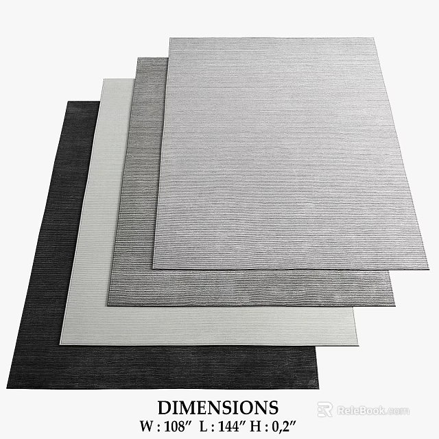 Square Rugs With Textured Surfaces In Gray Black And Light Colors For Modern Decor 3d model 