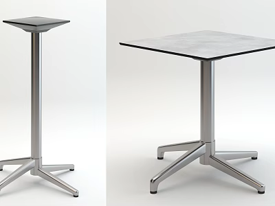 Modern Square Metal Table With Sturdy Metal Base And Contemporary Design 3d model