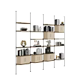 Modern Display Cabinet With Open Shelves Closed Cabinets Books And Decorative Items