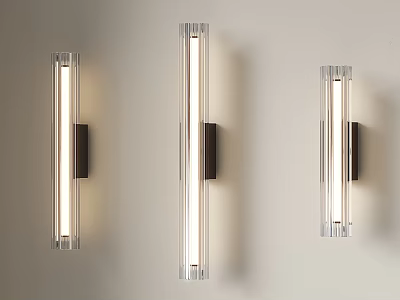 Modern Linear Wall Sconces With Clear Glass Shade And Soft Warm Illumination For Home Interior 3d model