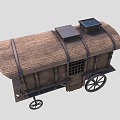 Vintage Carriage Medieval Wagon Wooden Car 3d model