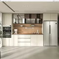 Modern Sideboard Refrigerator Coffee Machine Tea Cabinet Sideboard End View Cabinet 3d model