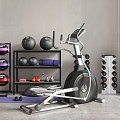 modern fitness equipment elliptical fitness equipment combination 3d model