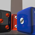 Colorful Dice with Dots in Blue Red Black for Board Game Entertainment