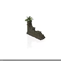 Modern Interior Scene Featuring Broken Brick Wall And Lush Green Plant Decor