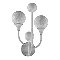 Elegant Modern Wall Lamp With Golden Frame And Transparent Spherical Shades