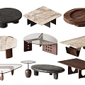 Modern Coffee Tables With Various Shapes And Marble Wood Glass Materials 3d model