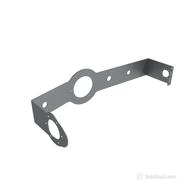 Industrial Metal Bracket With Multiple Mounting Holes And Structural Design 3d model