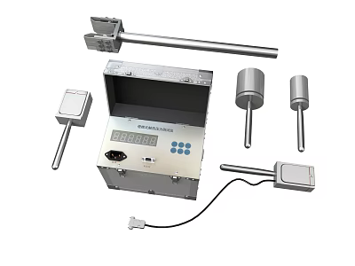 Industrial Equipment Featuring Digital Display Control Box And Metal Probes Sensors 3d model