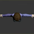 Cartoon Creature Character Wearing Purple Blazer White Shirt and Green Pants Standing with Arms Outstretched