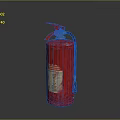 Red Fire Extinguisher With Red Handle Pressure Gauge And Safety Label On Dark Background