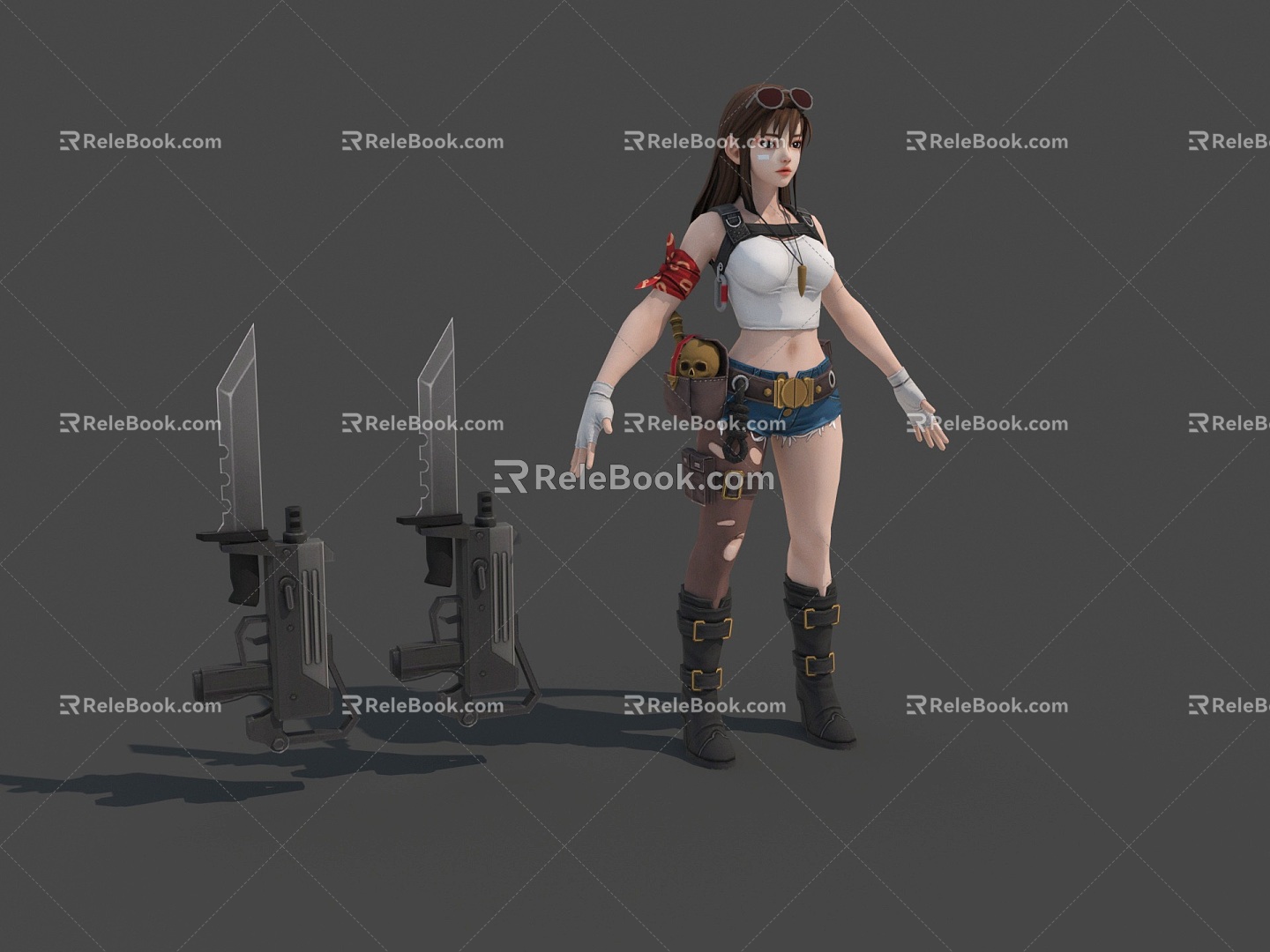 Cartoon Beauty Animation Beauty Female Assassin Female Killer Female Agent Beauty Warrior 3d model