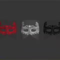 Elegant Decorative Masks In Red White Black With Intricate Patterns For Party Accessories