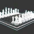Elegant Chess Set with Black and White Checkered Board and Golden Accented Pieces