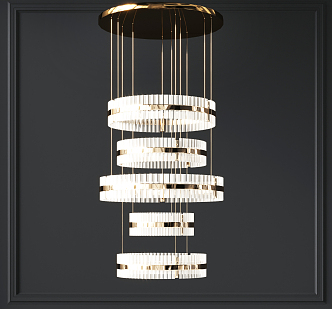 Modern crystal chandelier 3d model