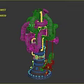 Rustic Industrial Pipe Equipment With Curved Pipes Valves And Base Structure