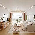 Cozy Cream Tone Open Plan Living And Dining Room With Natural Light Wood Home Interiors