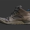 Gray High Top Casual Sneakers With Laces And Worn Soles For Everyday Wear