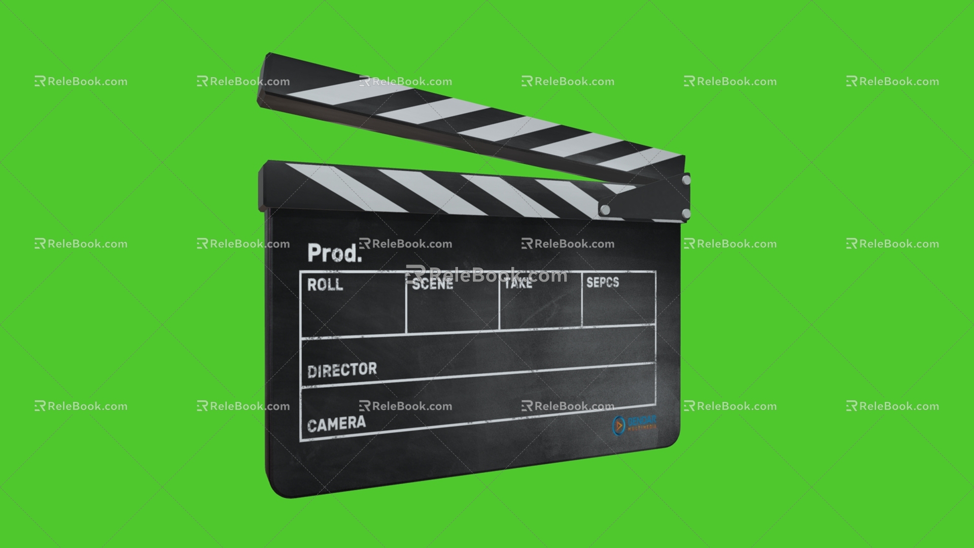 Film record on black film board or field board 3d model