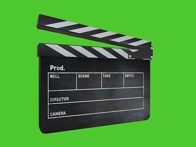 Film record on black film board or field board 3d model