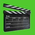 Film record on black film board or field board 3d model