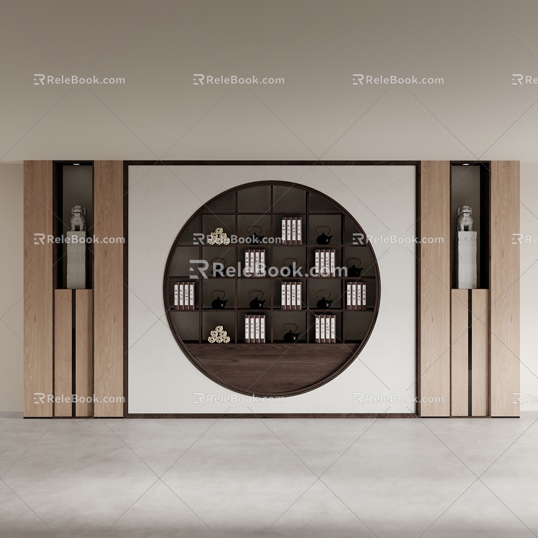 Background Wall Tea Room Background Wall Tea Cabinet Bookcase Entrance Cabinet Side Cabinet 3d model