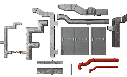 Industrial LOFT Pipe Fire Pipe 3d model