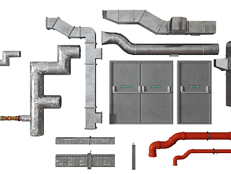 Industrial LOFT Pipe Fire Pipe 3d model