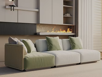 Modern three-seat sofa 3d model