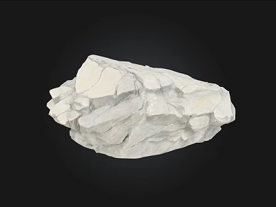 White Natural Stone With Rough Texture And Wooden Elements For Decor 3d model