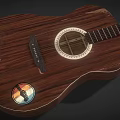 Handmade Wooden Acoustic Guitar Musical Instrument With Artistic Supplies Details