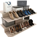 Trendy Gucci Shoes Featuring Loafers High Heels On Shelves With Branded Boxes And Shopping Bags