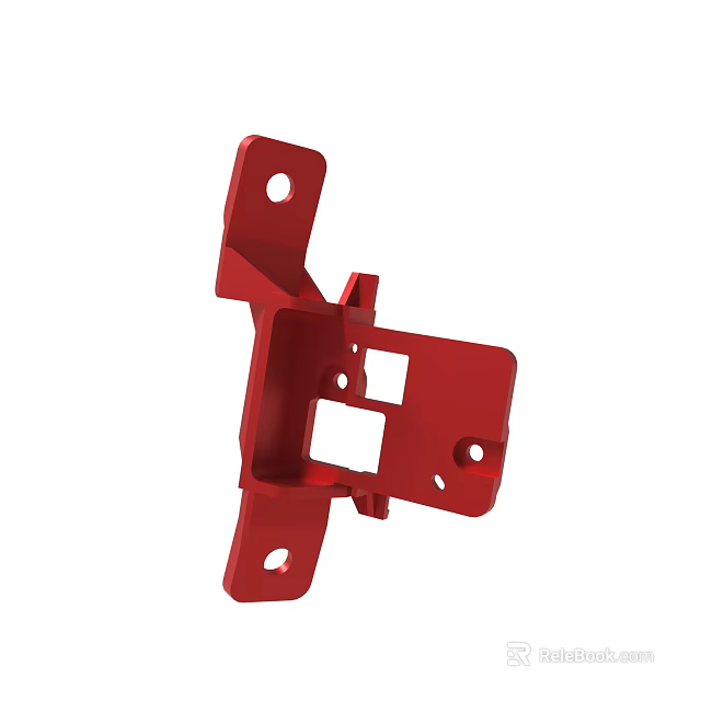 Red Metal Mounting Bracket With Multiple Holes For Industrial Applications 3d model 