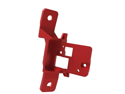 Red Metal Mounting Bracket With Multiple Holes For Industrial Applications 3d model