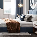 Cozy Kids Room Interior With Navy Blue Walls White Paneling Curtains Pendant Light And Toys