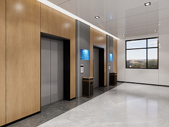 modern elevator hall 3d model