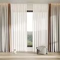 Modern Curtain Screen Combination 3d model