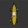 Children Playing With Banana Shaped Toy Car Featuring Red Seat And Black Steering Wheel